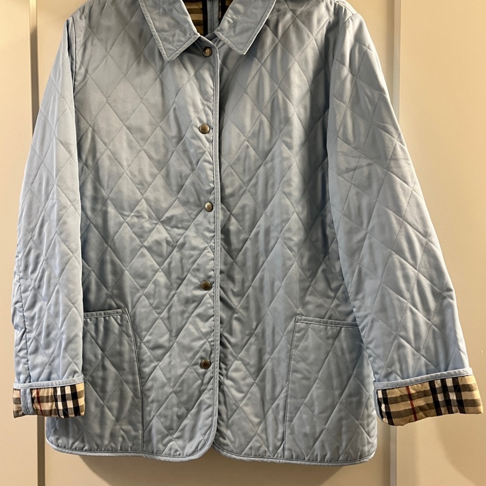 Burberry Light Blue Quilted Jacket